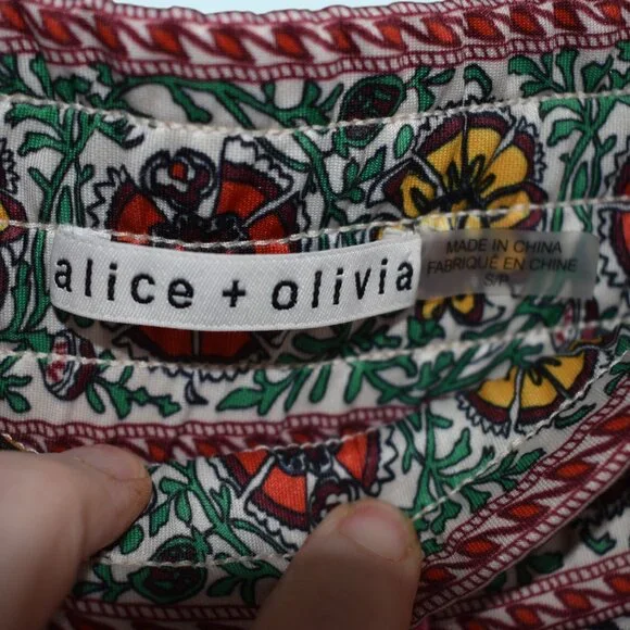 Alice + Olivia Floral Slim Jogger Pants Size Small Drawstring Elastic Waist - Picture 6 of 9